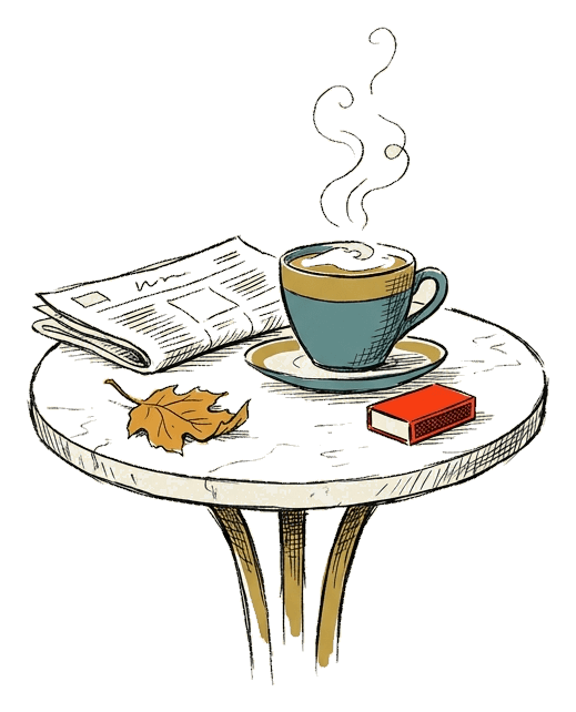 A Viennese melange on a café table